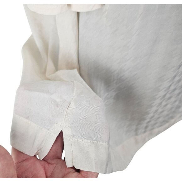 A New Day Womens Blouse Size XXL Cream Houndstooth Pattern Casual Career Comfort - Picture 6 of 9